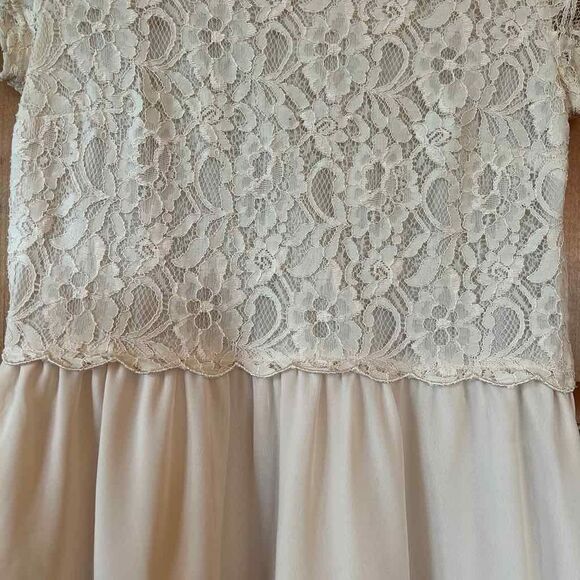 Divided Cream Lace and Chiffon Mini Dress Size 6 - Picture 8 of 14